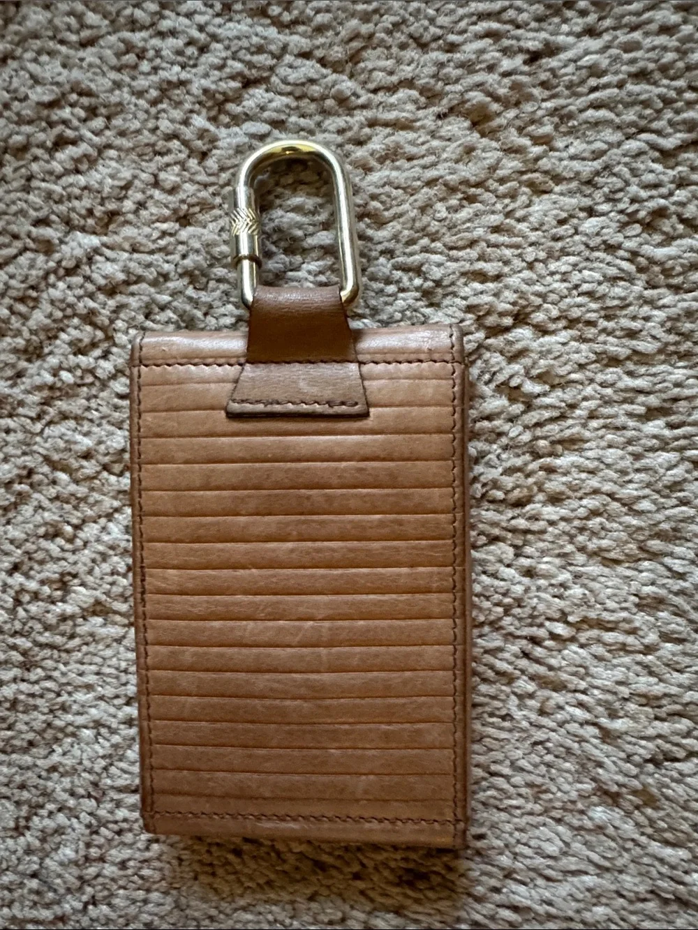 Italian Leather Key & Card Holder with Gold Hardware